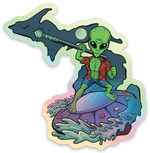 Alien - Beach Night - Michigan - Waterproof Sticker 3