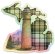 Big Mac Point - Lighthouse - Plaid - Badge - Waterproof Sticker (3" X 3")
