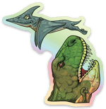 Dinos - Michigan - Waterproof Sticker 3