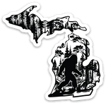 Outline - Sasquatch - Michigan - Waterproof Sticker 3