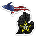 Stained Glass - USA - Army - Michigan - Waterproof Sticker 3
