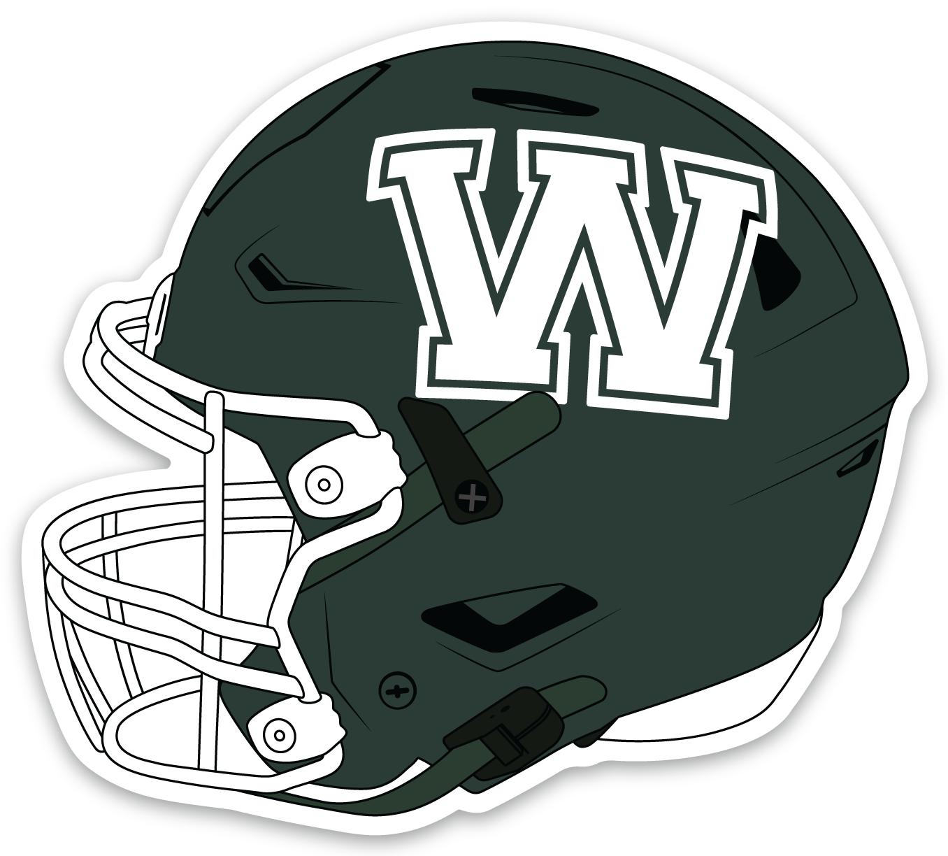 Williamston Football Helmet - 2025 - Waterproof Sticker - 3" x 2.78"