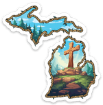 Twigs of Michigan - Wilderness Cross - Waterproof Sticker 3