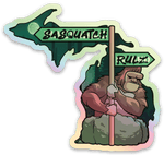 Sasquatch Rulz- Michigan - Waterproof Sticker 3