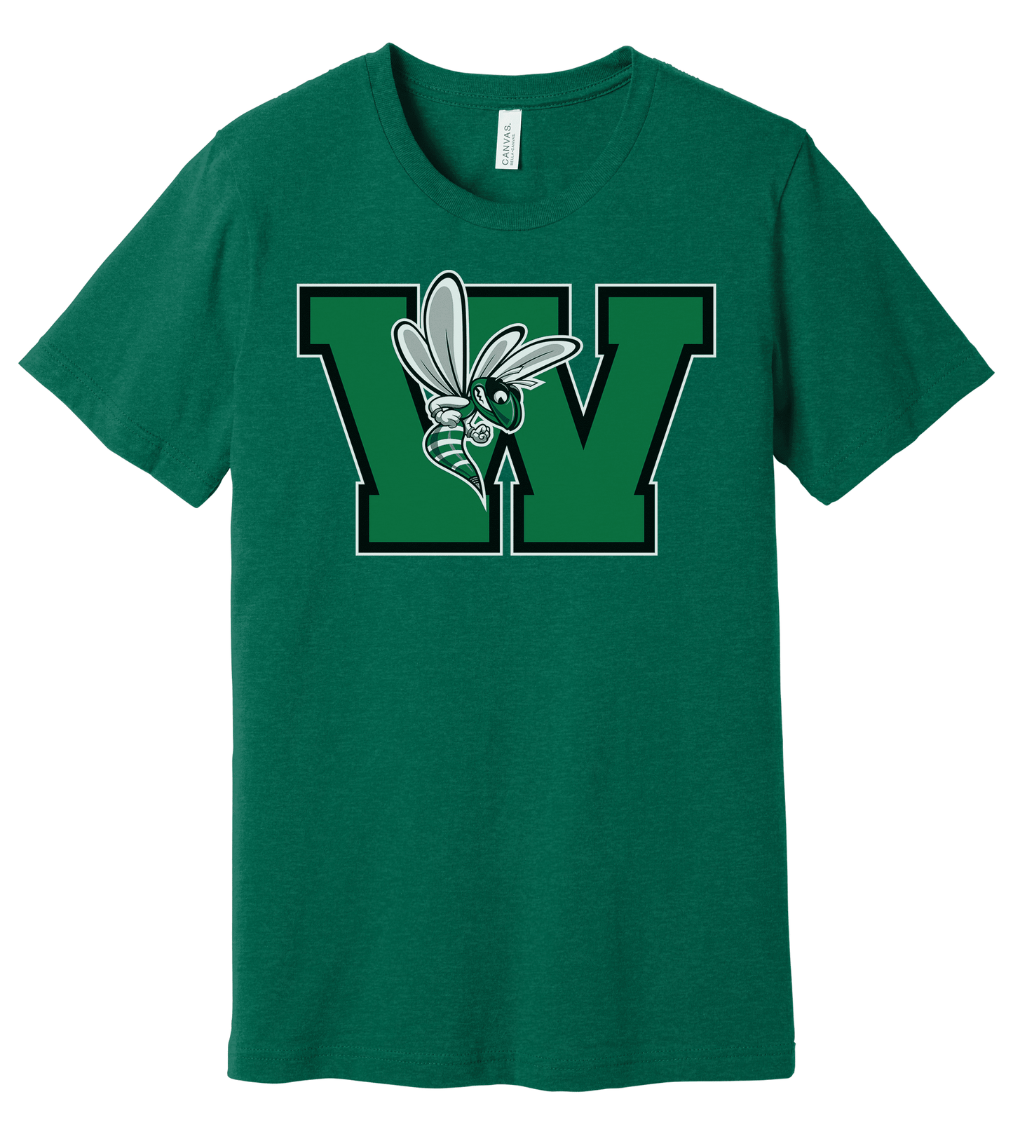 Williamston - Green - W - Hornet Mascot - Bella Canvas - Heat Transferred - Youth Premium T-Shirt