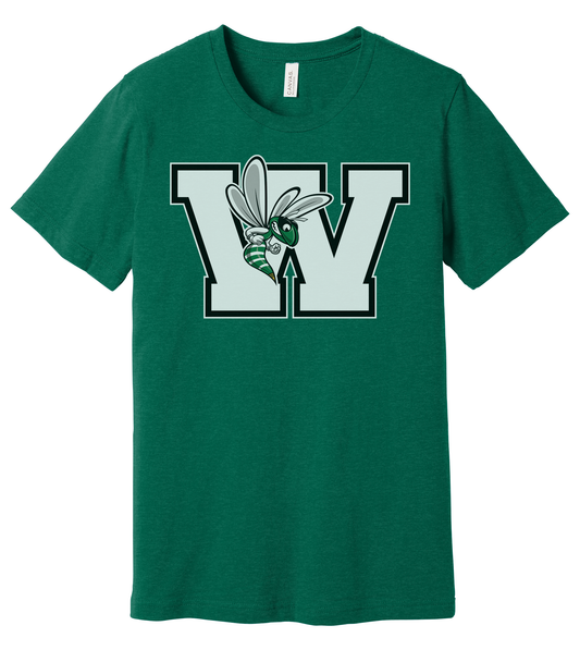 Williamston - White - W - Hornet Mascot - Bella Canvas - Heat Transferred - Youth Premium T-Shirt