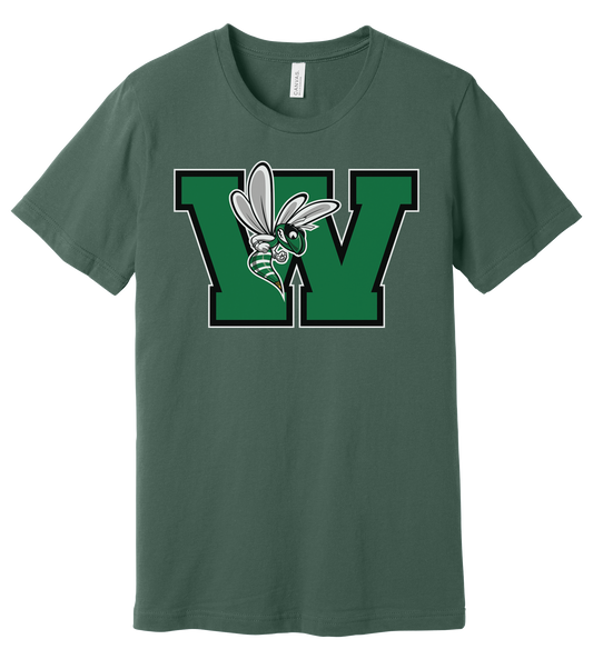 Williamston - Green - W - Hornet Mascot - Bella Canvas - Heat Transferred - Adult Premium T-Shirt