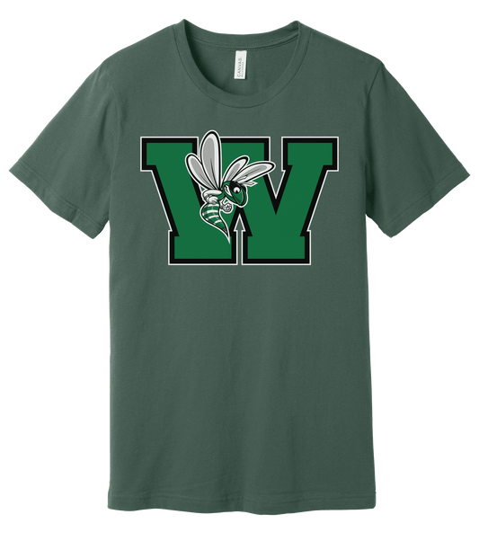 Williamston - Green - W - Hornet Mascot - Bella Canvas - Heat Transferred - Adult Premium T-Shirt