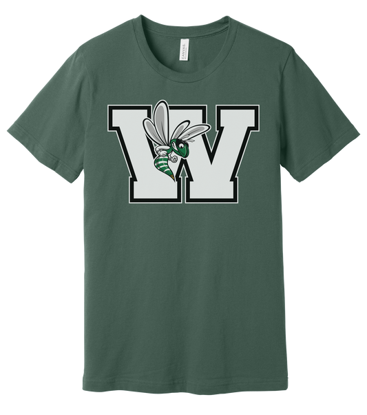 Williamston - White - W - Hornet Mascot - Bella Canvas - Heat Transferred - Adult Premium T-Shirt