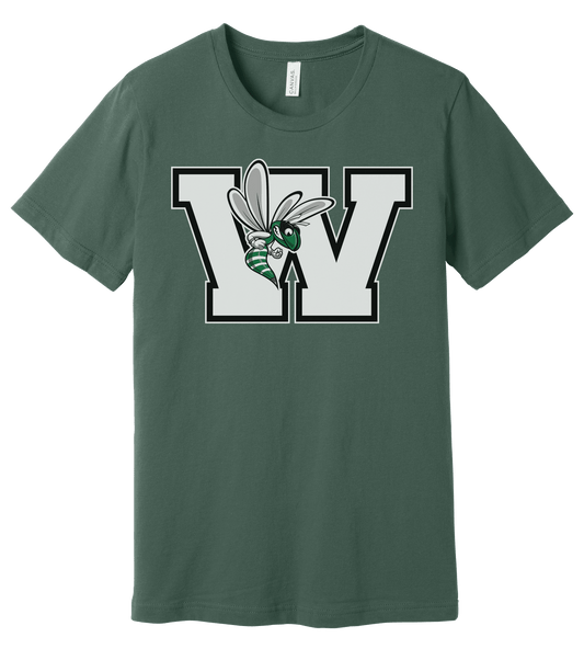 Williamston - White - W - Hornet Mascot - Bella Canvas - Heat Transferred - Adult Premium T-Shirt