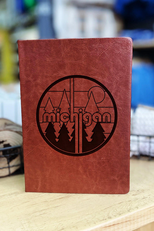 Retro "Michigan" - Badge - Leather Journal