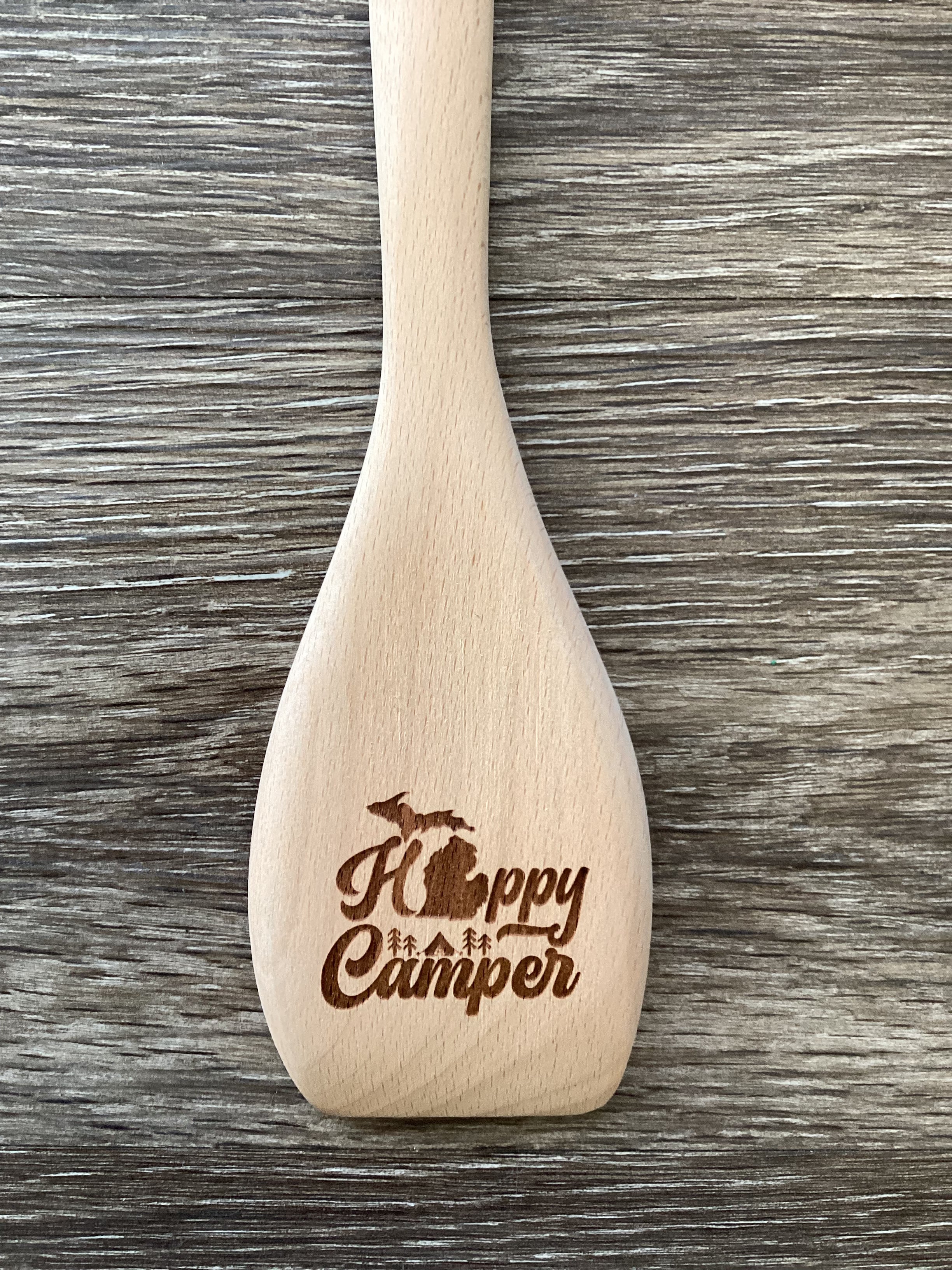 Happy Camper - Michigan Wooden Engraved Spatula