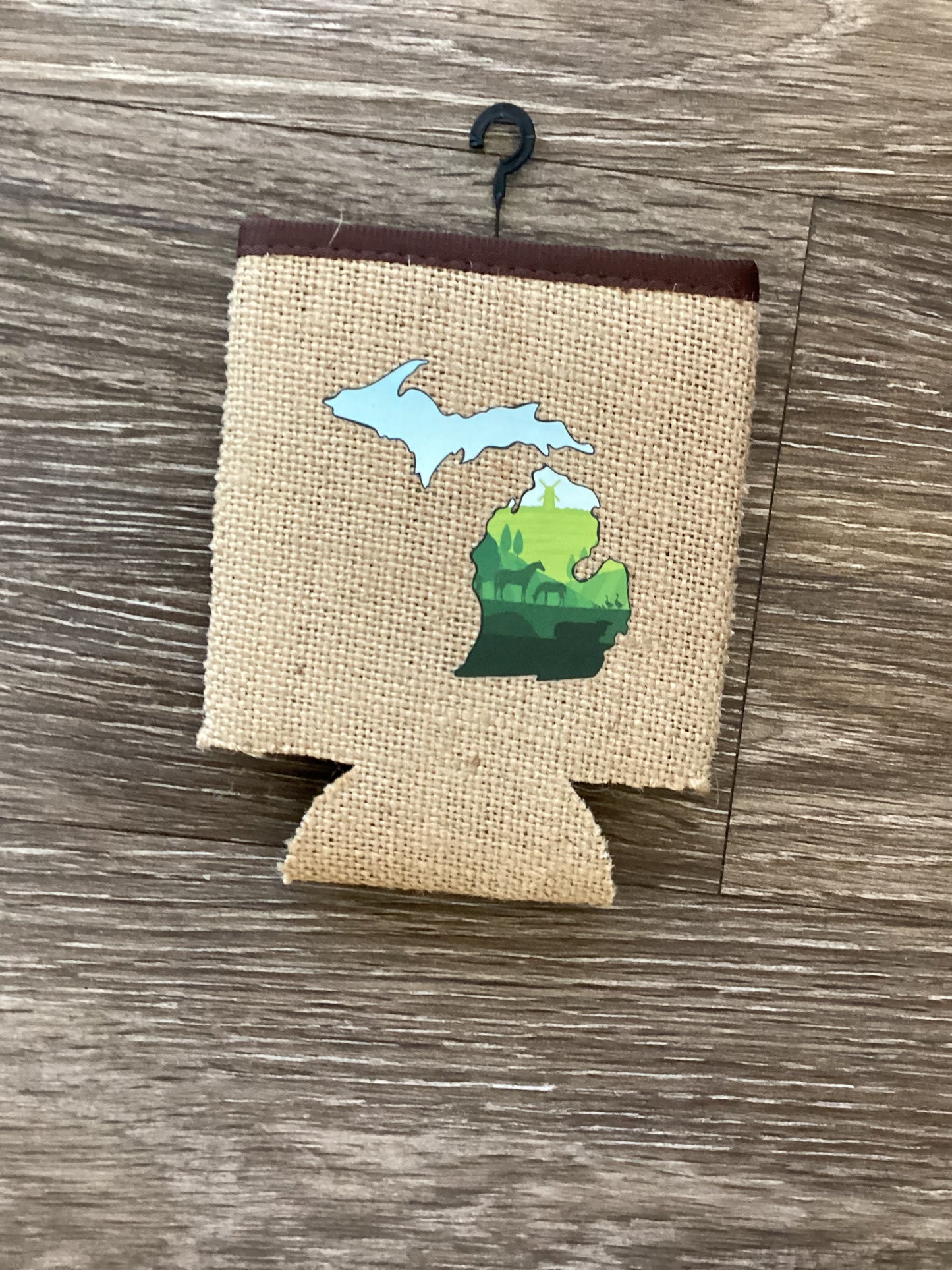 Farm Life - Michigan - Burlap Koozie