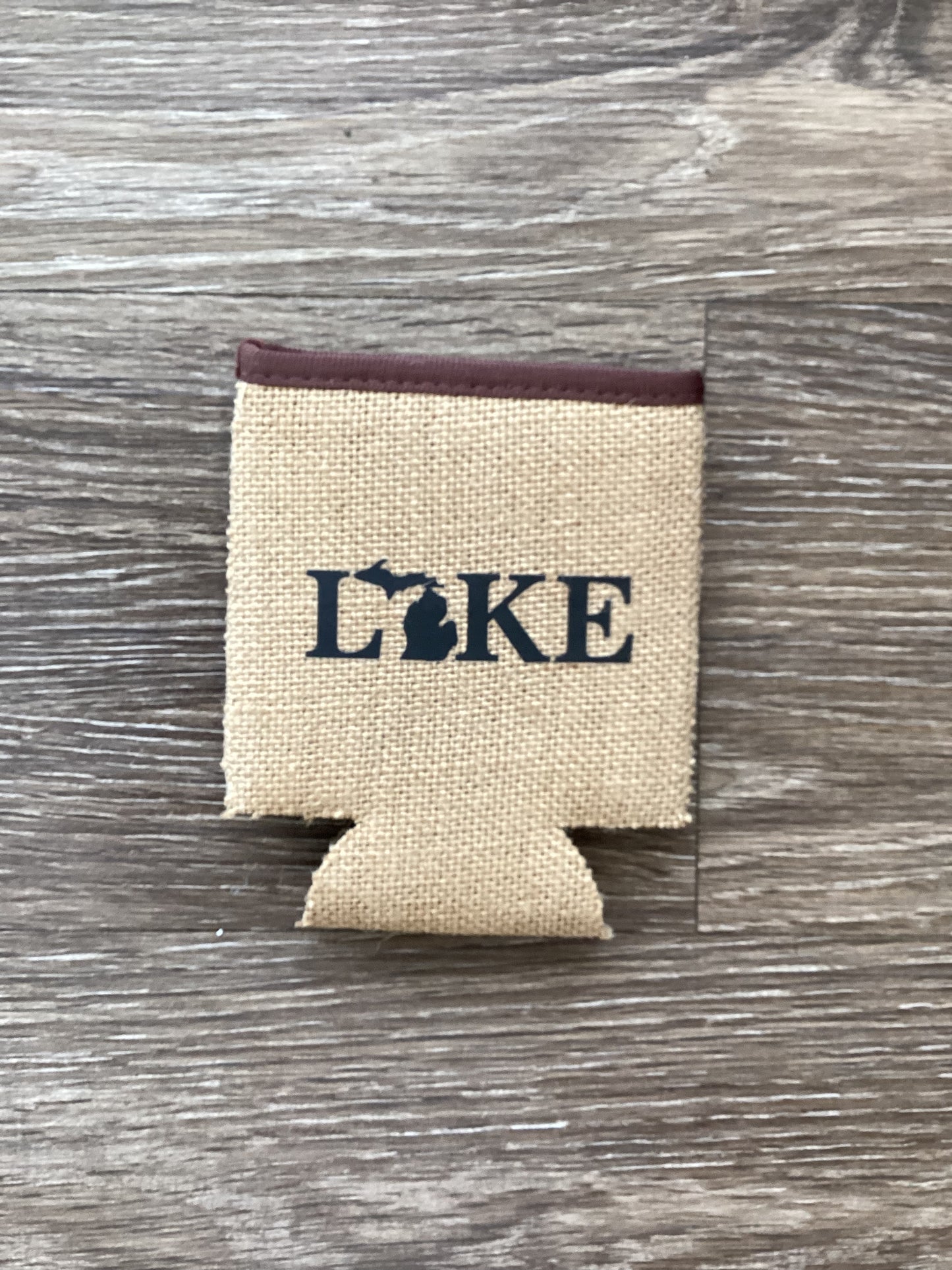 Lake - Michigan - Burlap Koozie
