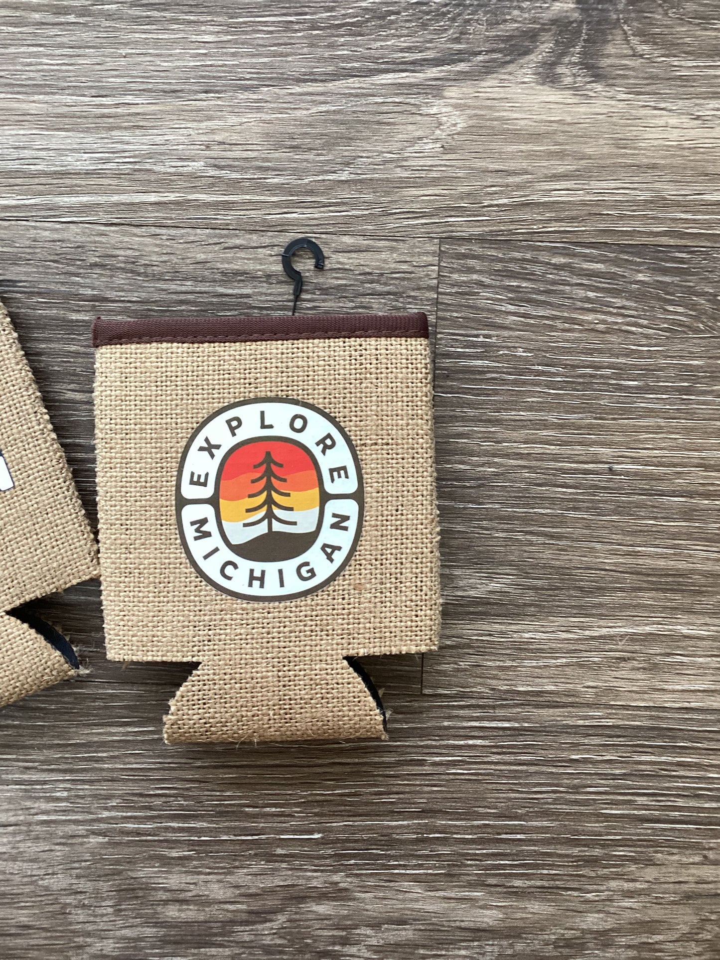 Explore Michigan - Michigan - Burlap Koozie