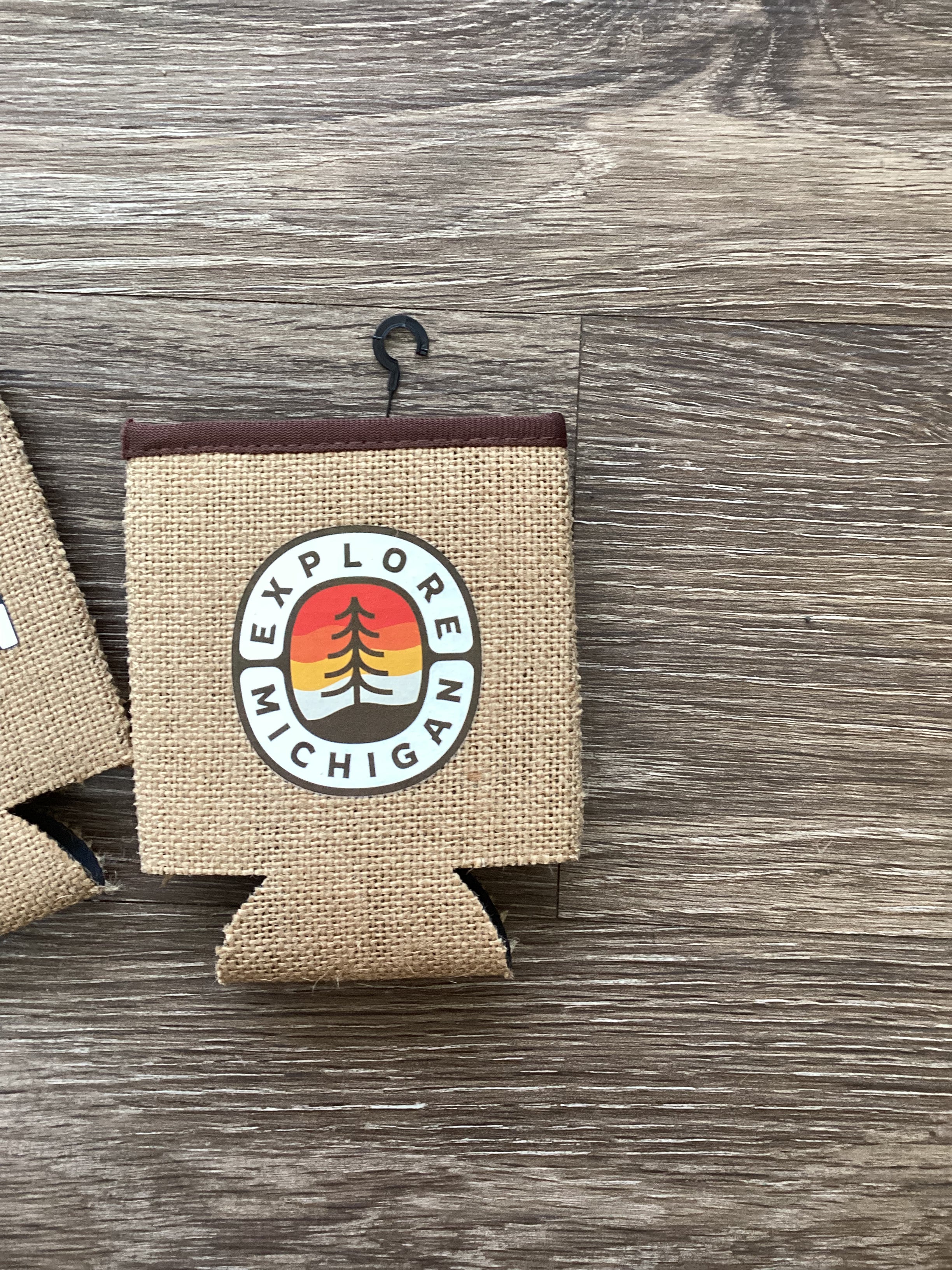 Explore Michigan - Michigan - Burlap Koozie