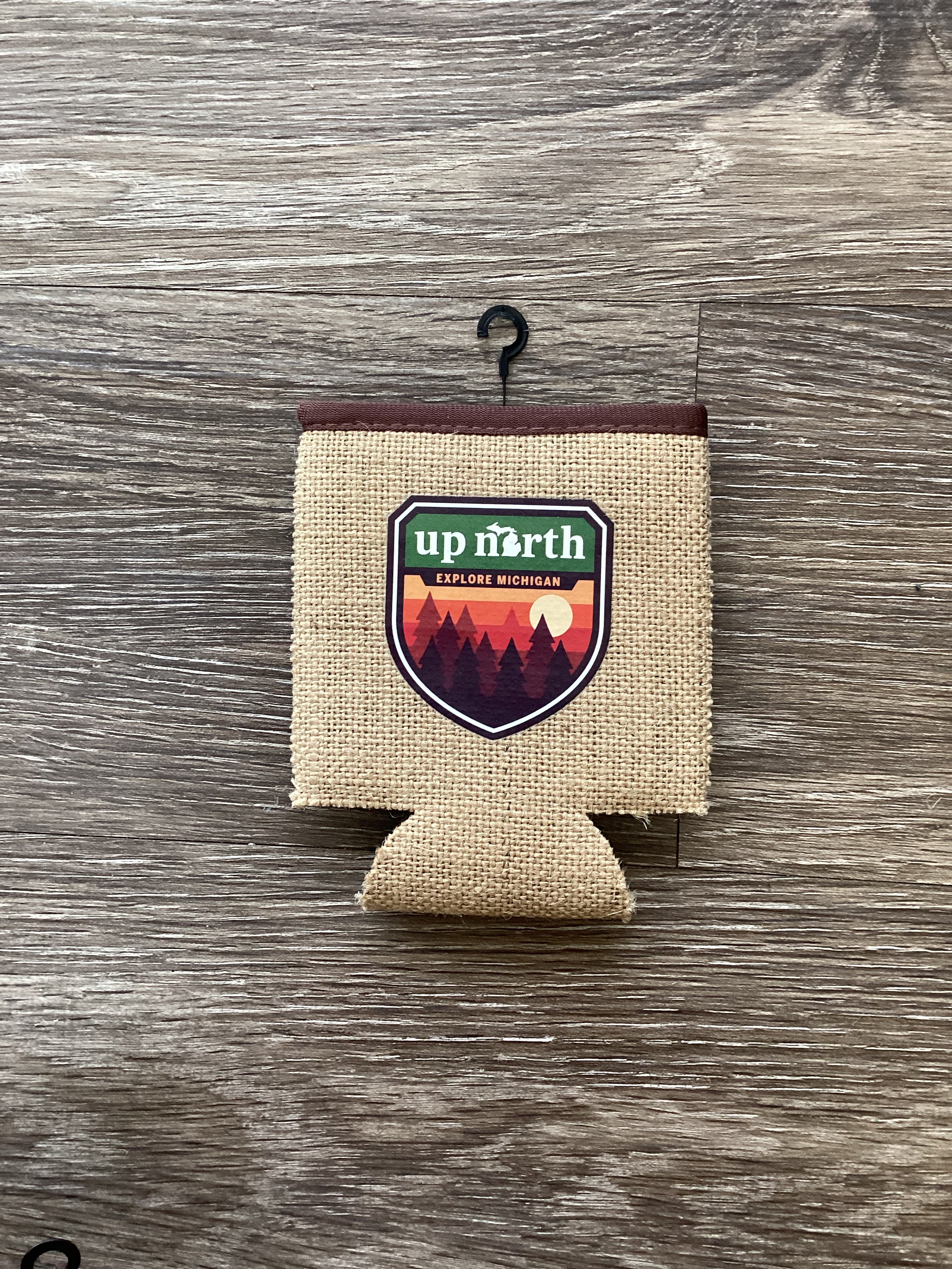 Up North - Michigan - Burlap Koozie