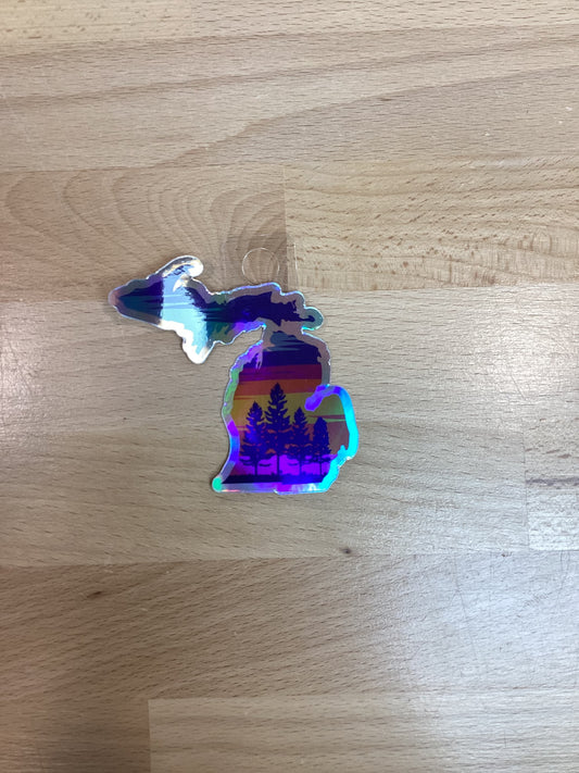 Miami Sunset - Michigan - Waterproof Sticker 3" X 3"