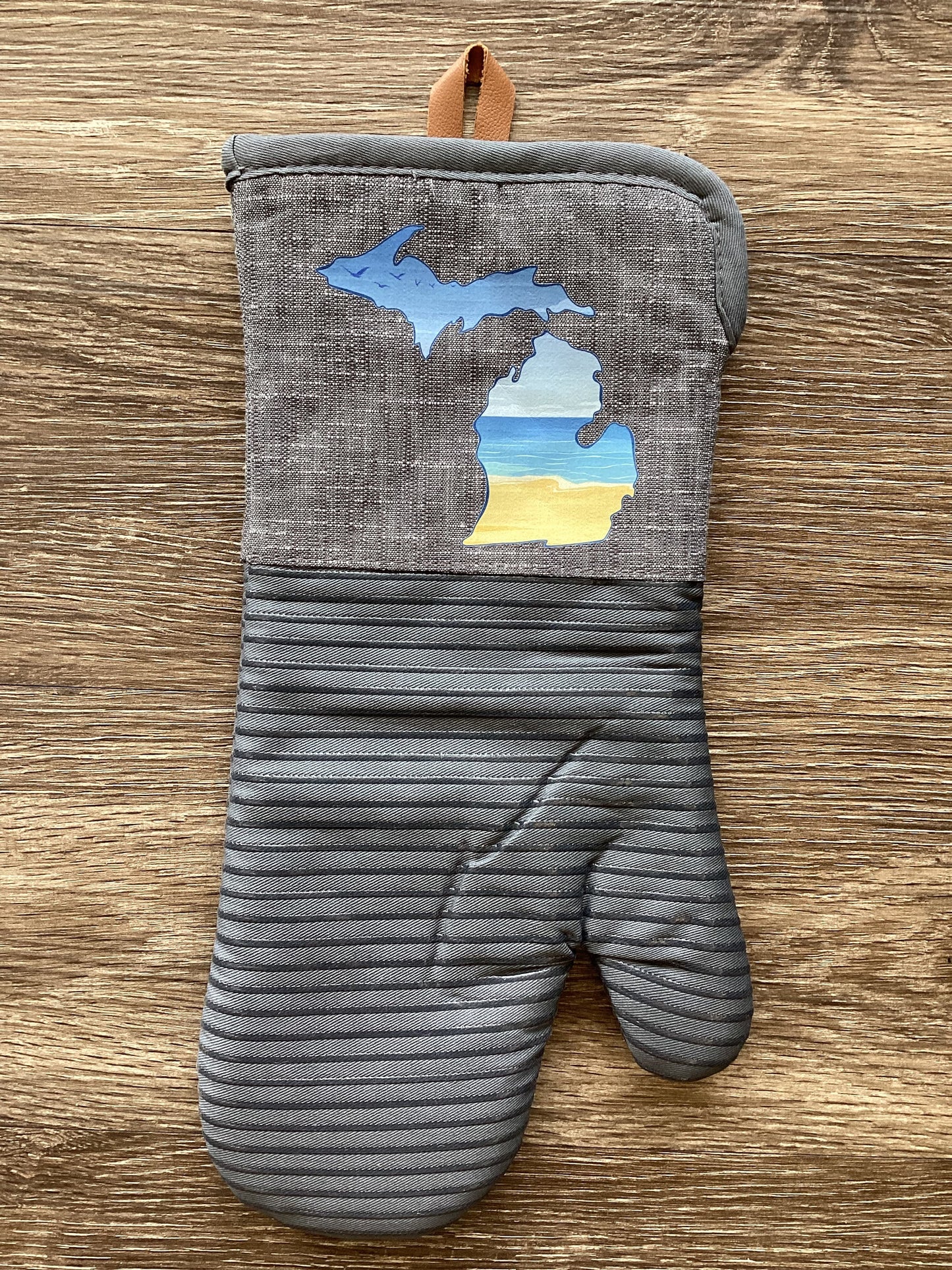 Beach - Michigan - Large Oven Mitt