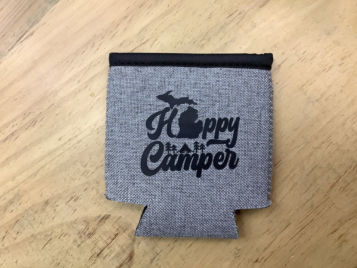 Happy Camper - Word - Heather Gray Koozie