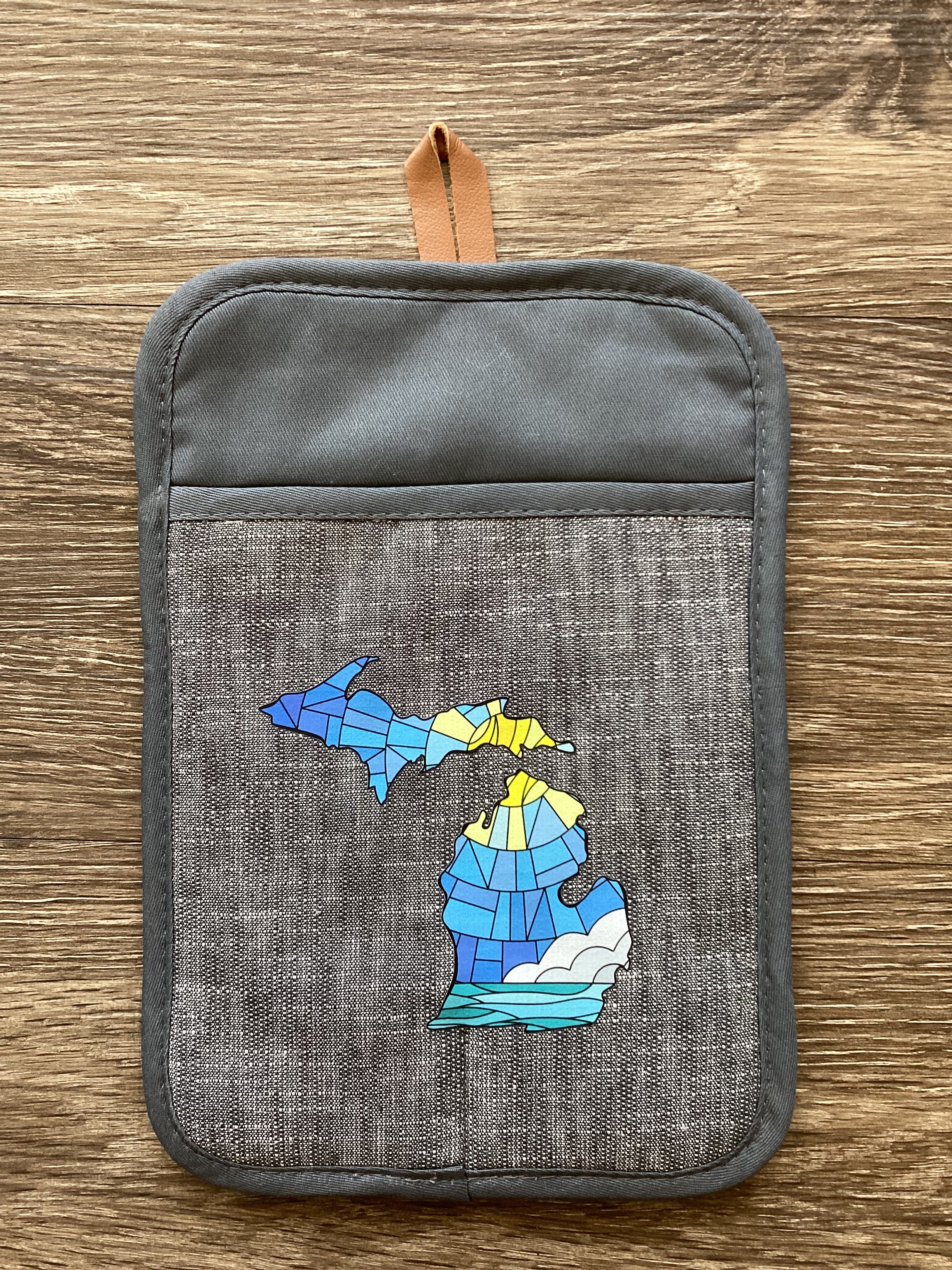 Stained Glass - Sea - Michigan - Rectangle Oven Mitt