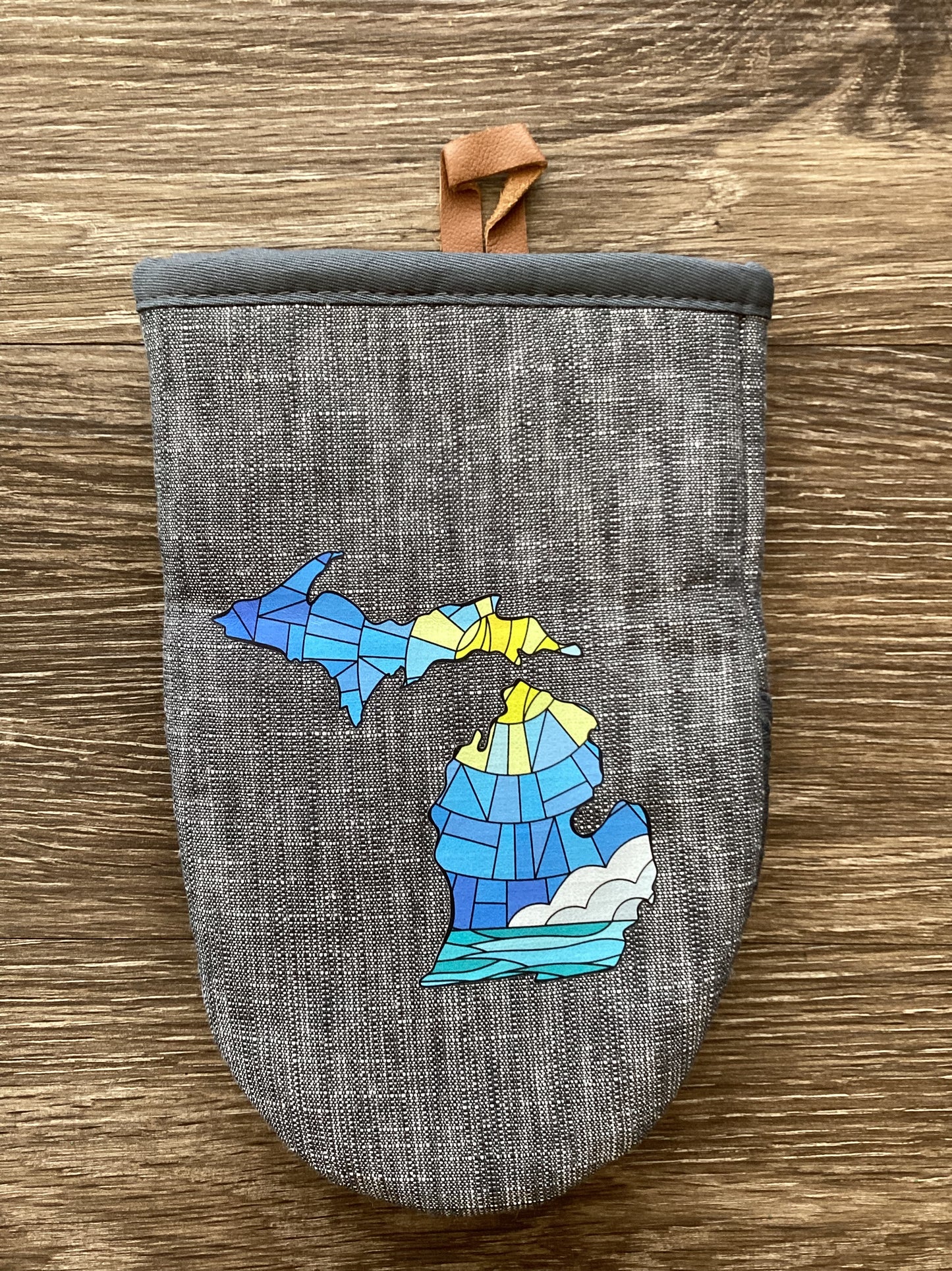 Stained Glass - Sea - Michigan - Short Oven Mitt