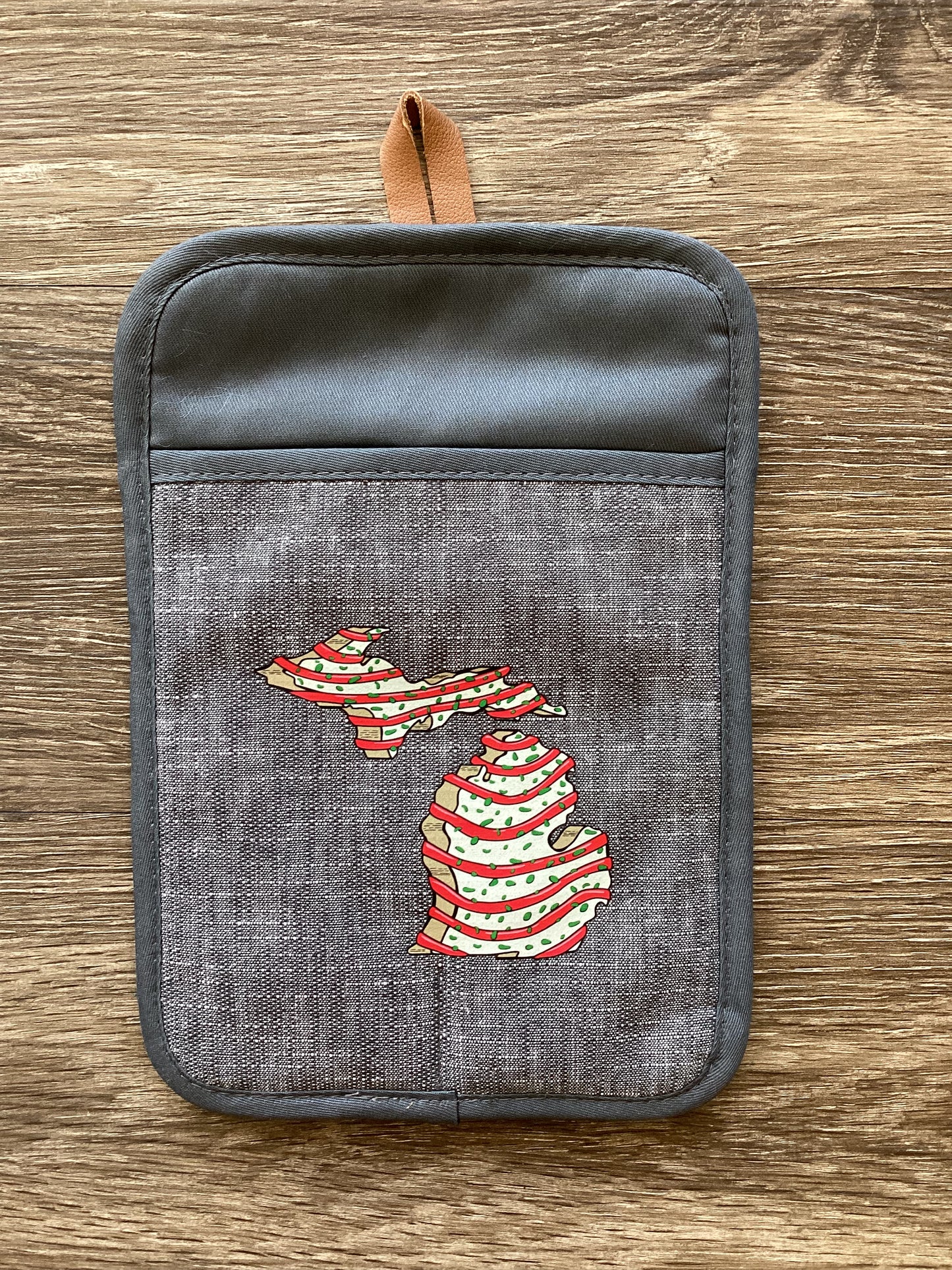 Christmas Cake - Michigan - Rectangle Oven Mitt
