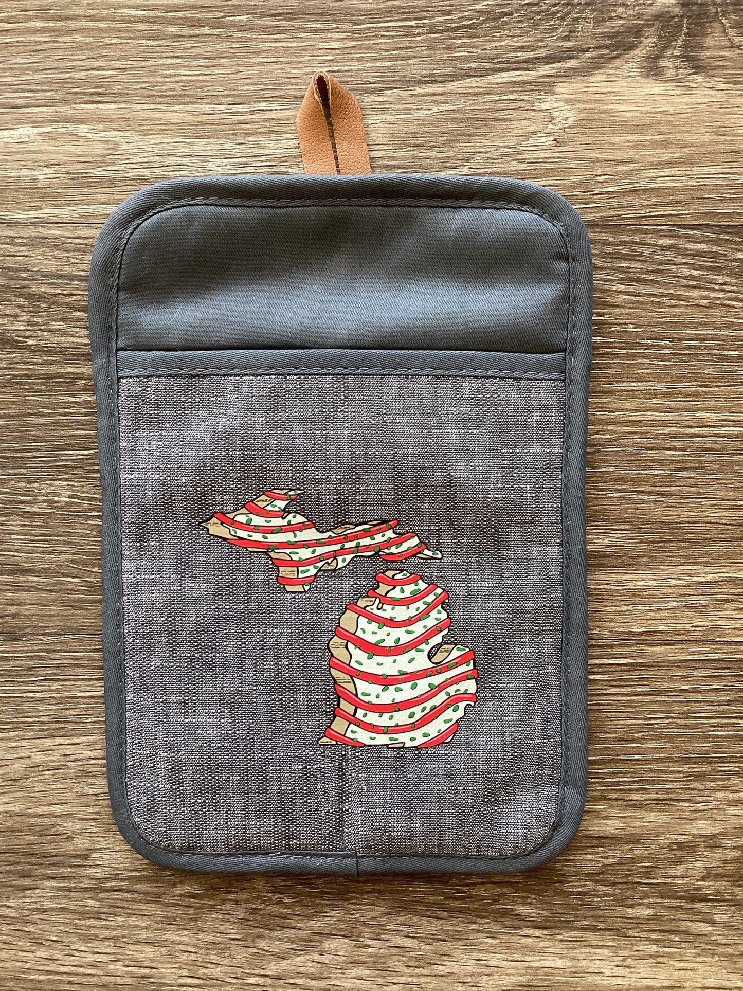 Christmas Cake - Michigan - Rectangle Oven Mitt