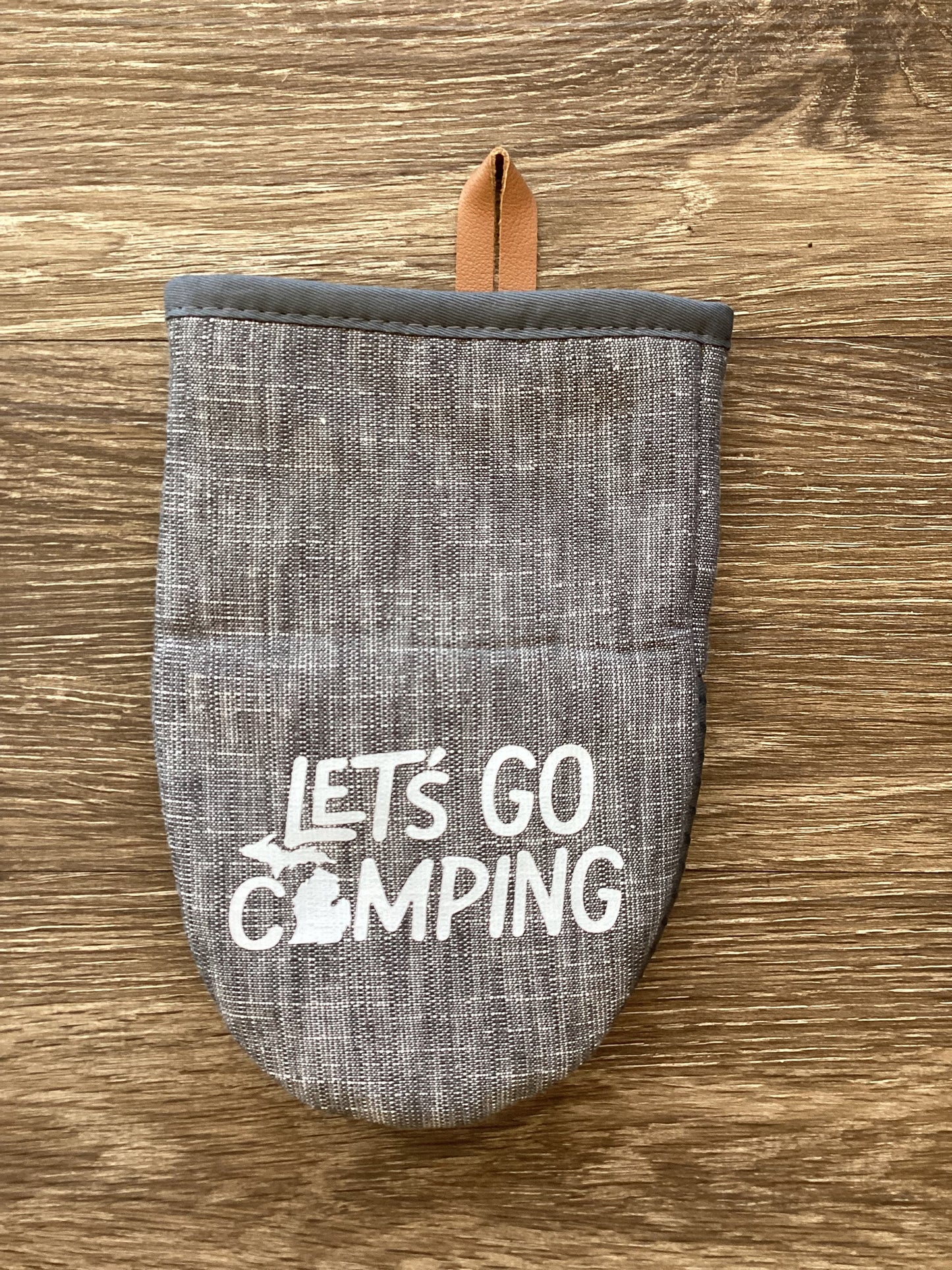 "Let's Go Camping" - Word - Short Oven Mitt
