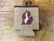 Red Plaid - UP inside LP - Heather Gray Koozie