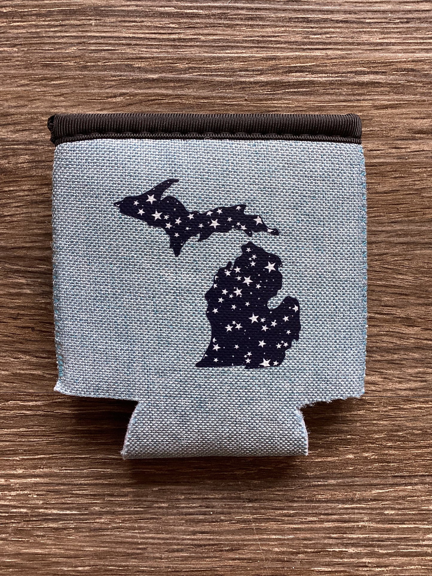 Stars - Michigan - Heather Blue Koozie