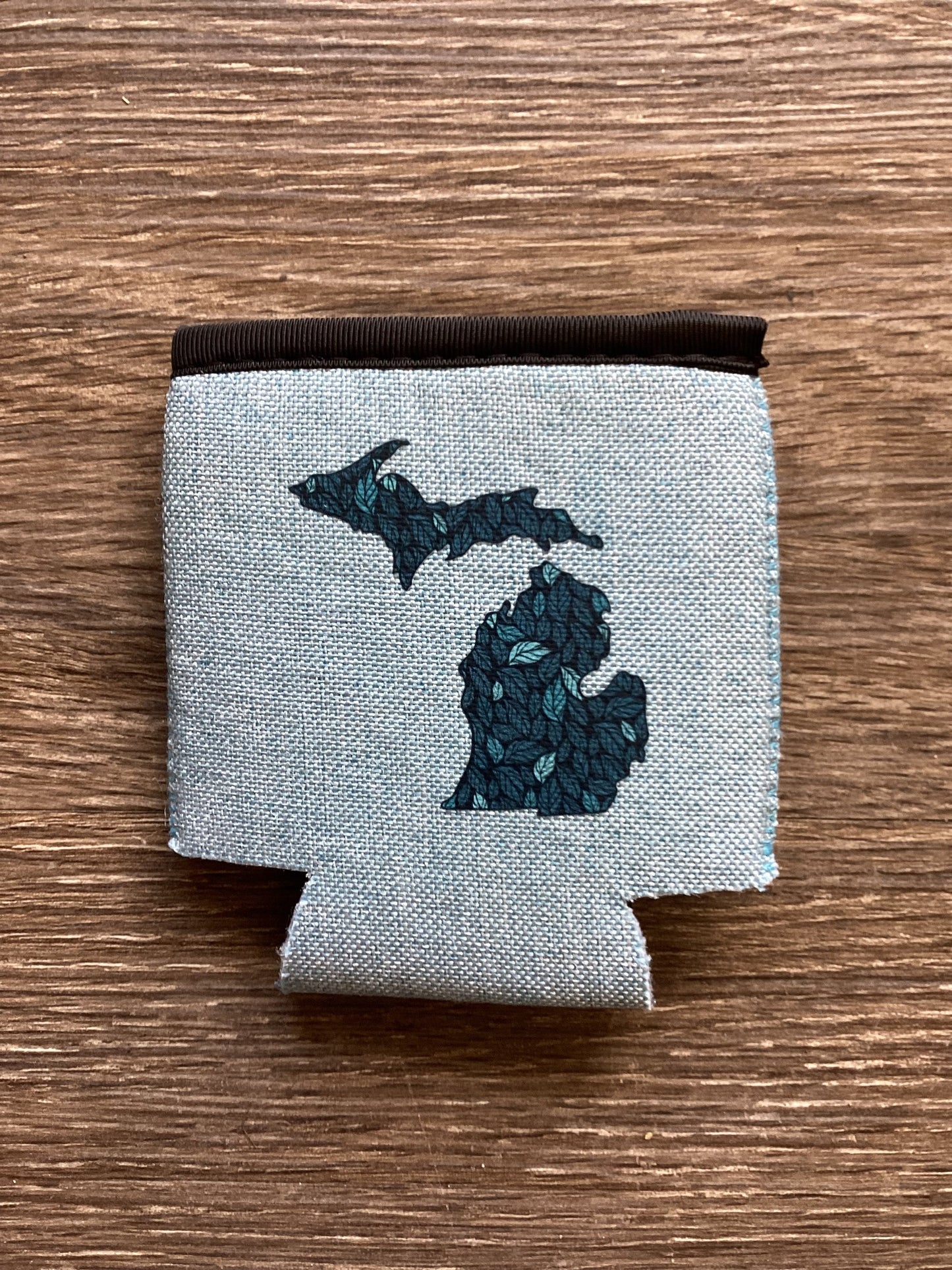 Midnight Foliage - Michigan - Heather Blue Koozie