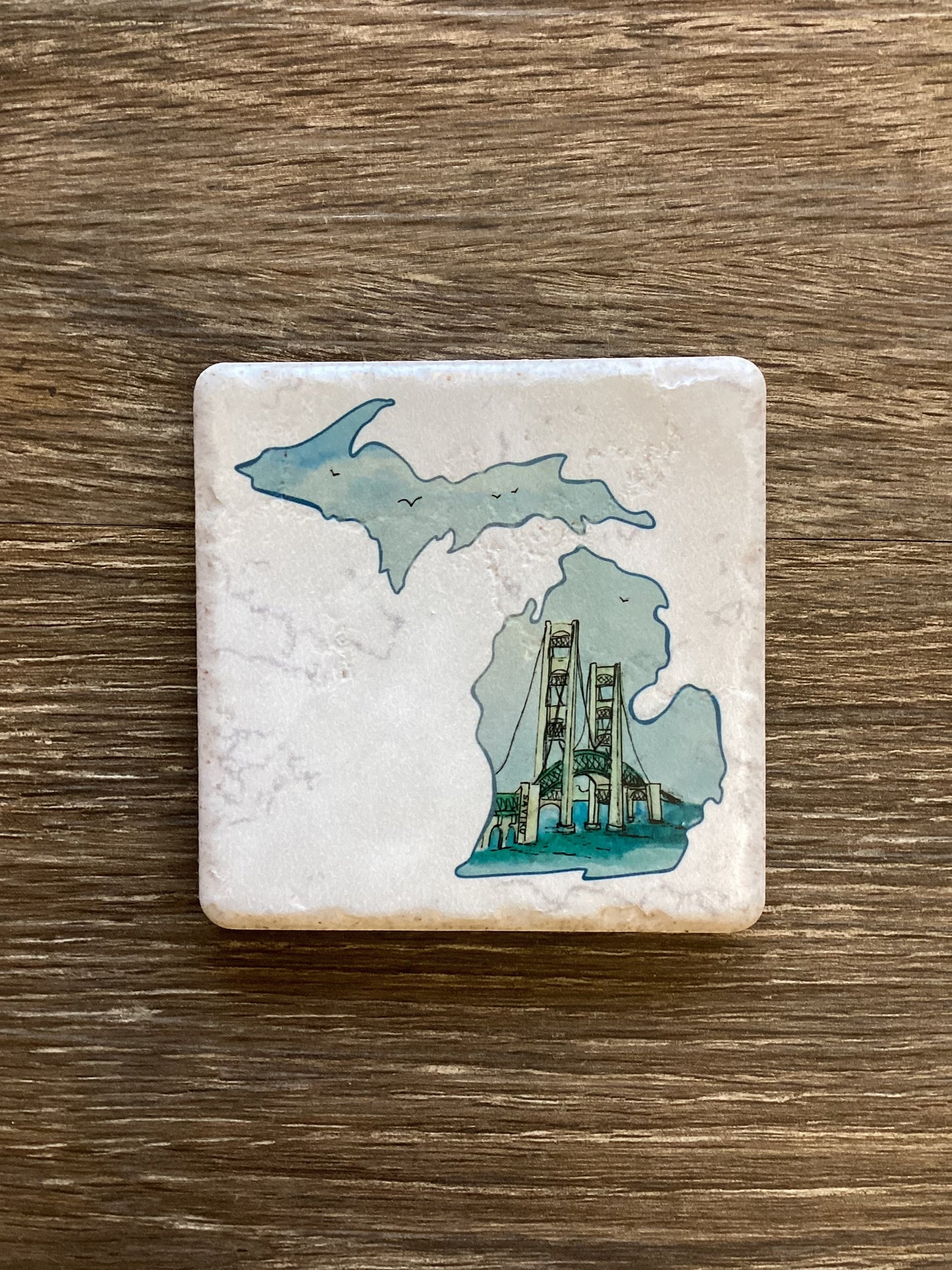 Mackinac Bridge - Michigan - Ceramic Coaster