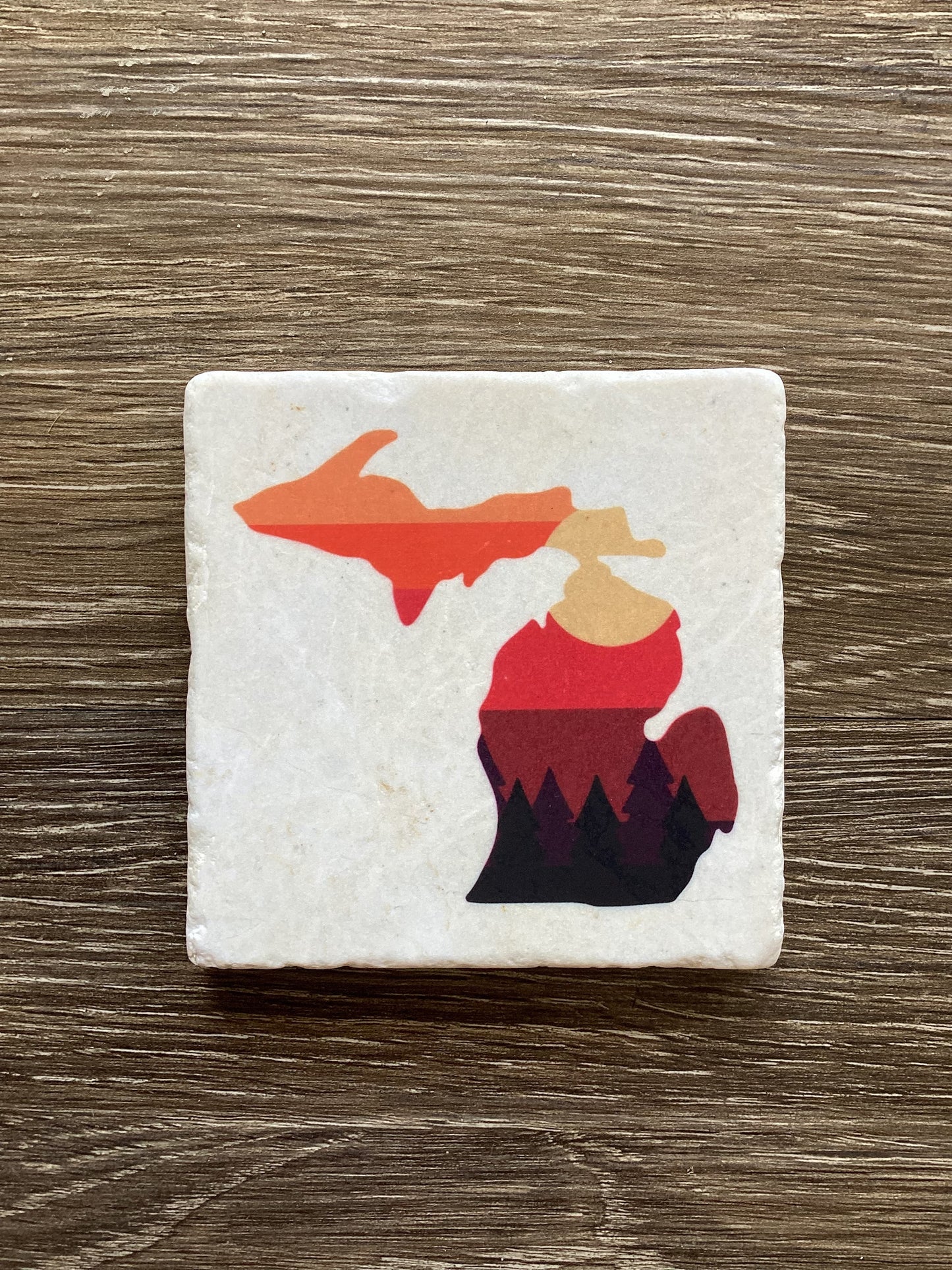 Sunset - Michigan - Ceramic Coaster