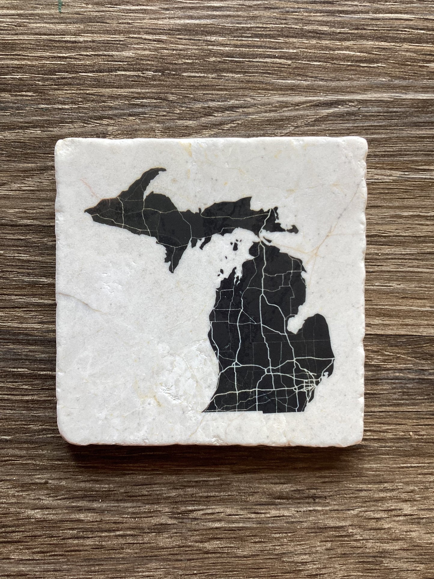 Road Map - Michigan - Ceramic Coaster