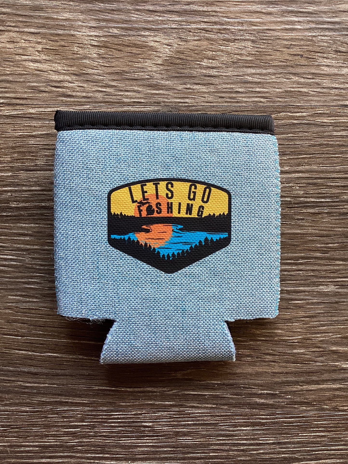 'Lets Go Fishing' - Word - Heather Blue Koozie