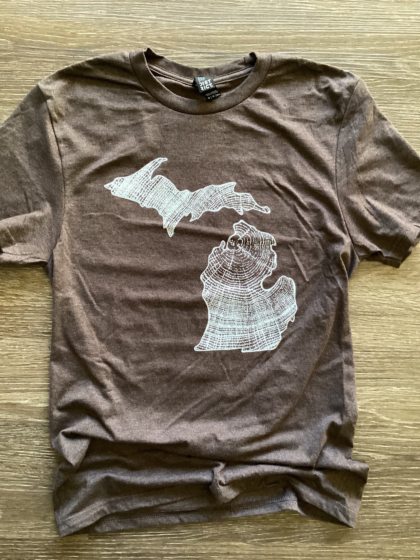 Tree Ring - Michigan - Heather Brown - Tee Shirt