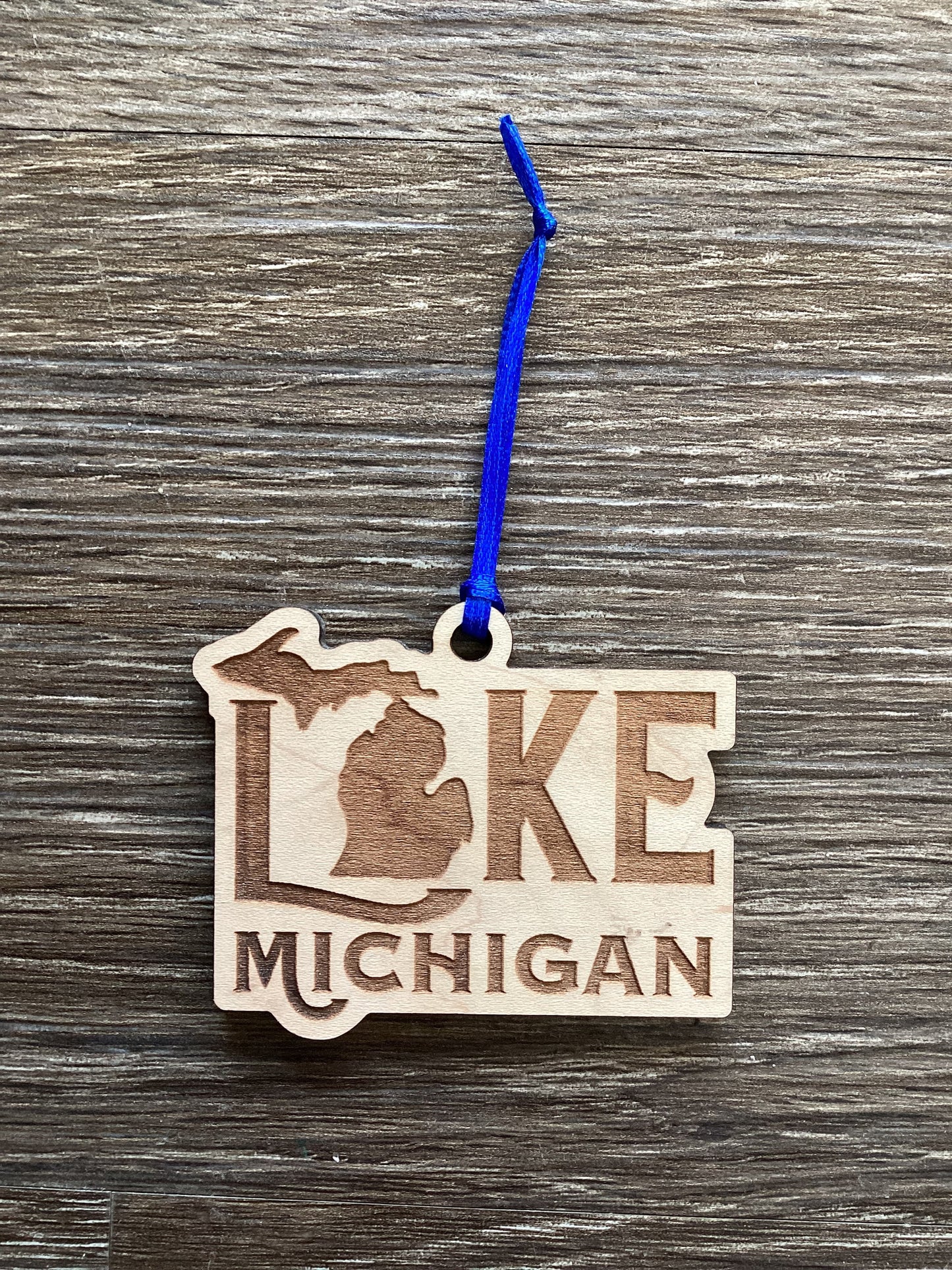 'Lake Michigan' - Wood - Engraved Ornament