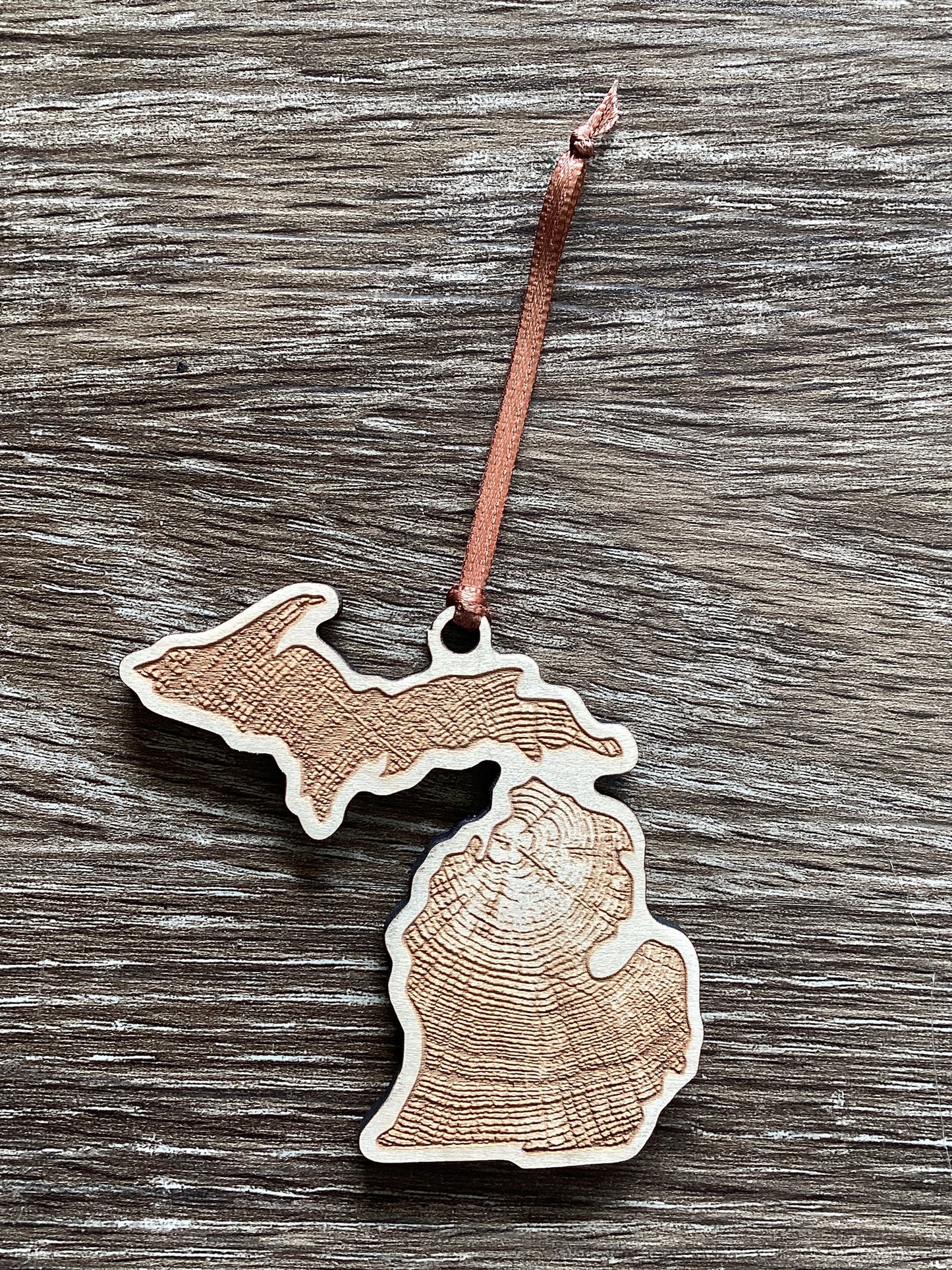Tree Ring - Michigan - Engraved Ornament