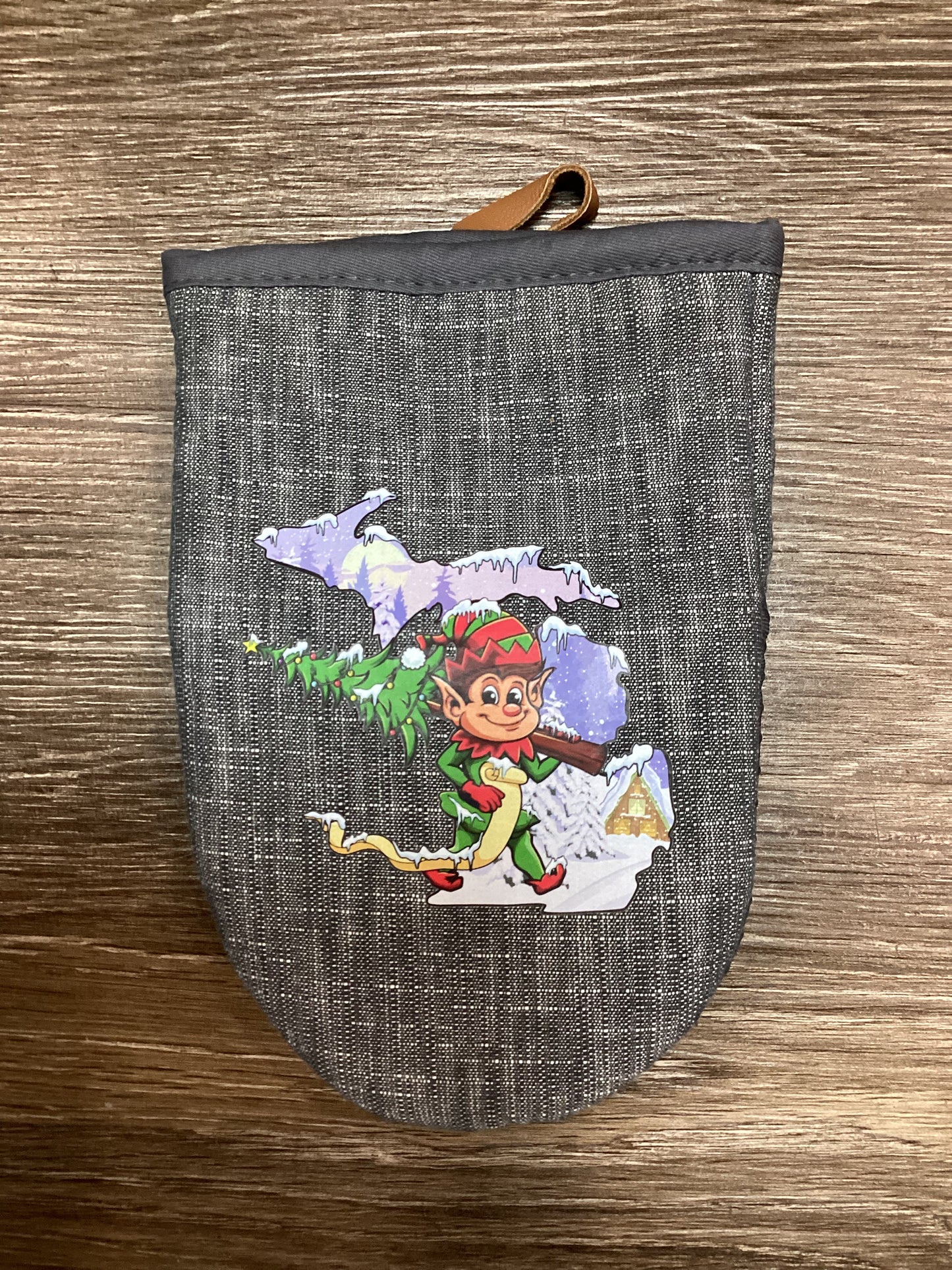 Christmas - Elf - Michigan - Short Oven Mitt