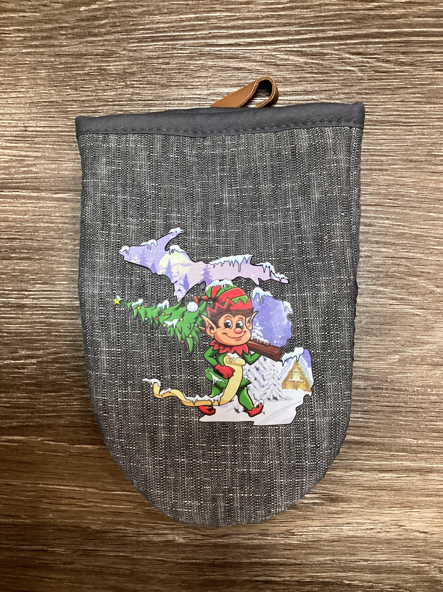 Christmas - Elf - Michigan - Short Oven Mitt