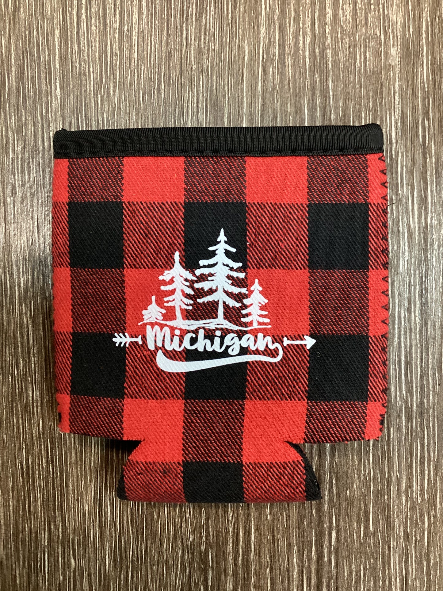 'Michigan' Forest - Buffalo Plaid Koozie