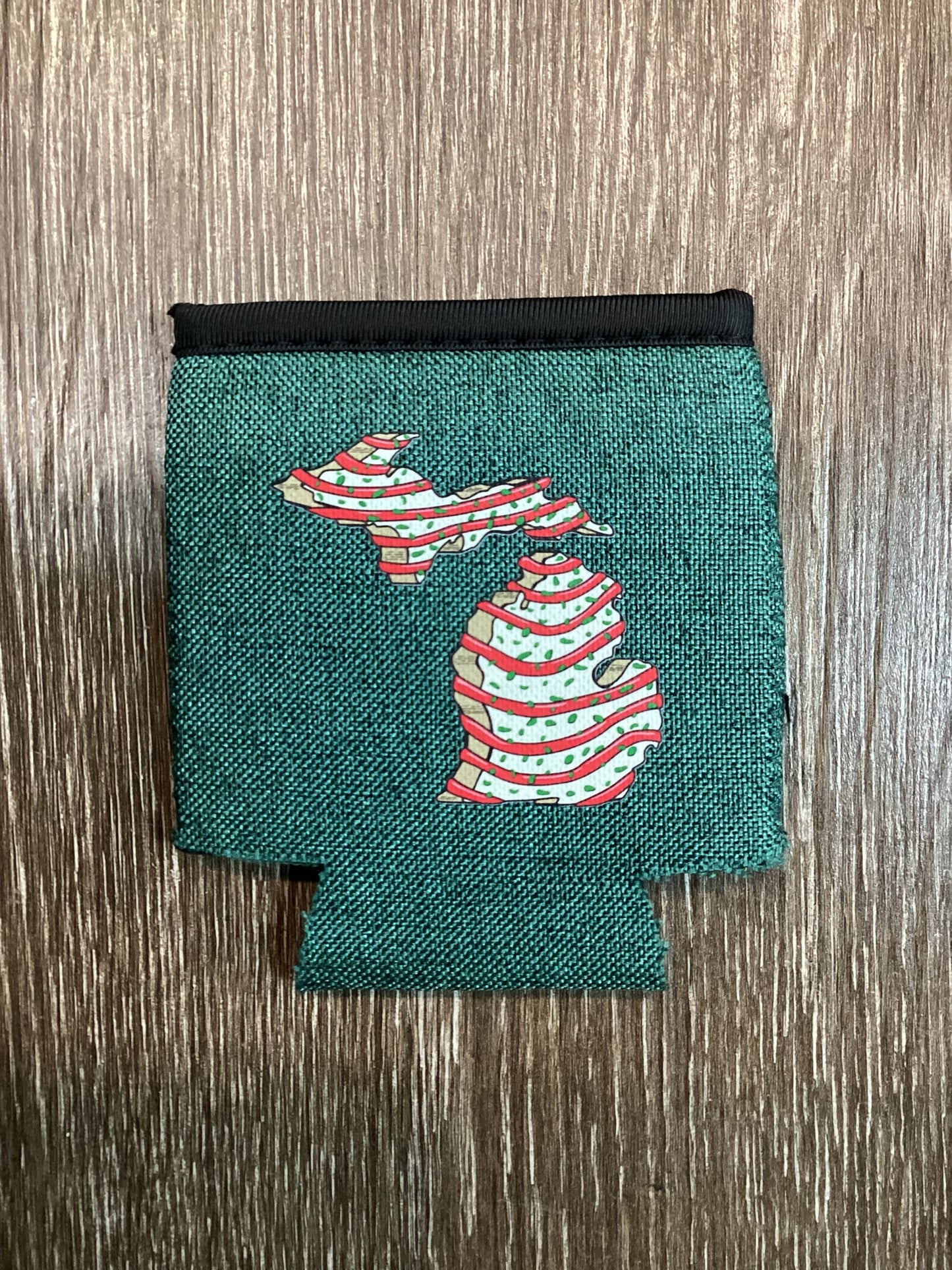 Christmas Cake - Michigan - Heather Green Koozie