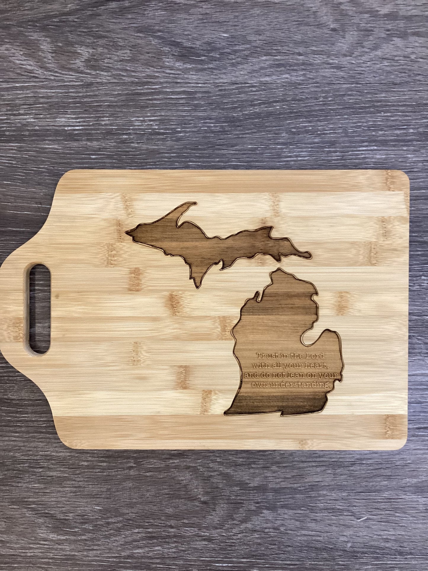 'Trust in the Lord'- Wooden Engraved - Cutting Board 15" x 10.25"