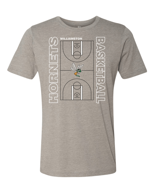 Hornets Williamston Basketball Court - Next Level - Heat Transferred - Adult Premium T-Shirt