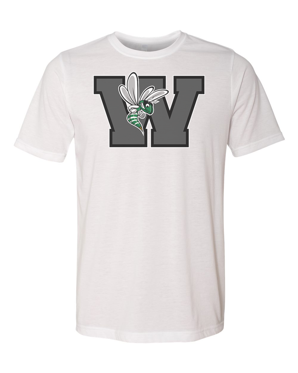 Williamston - Grey - W - Hornet Mascot - Next Level - Heat Transferred - Adult Premium T-Shirt