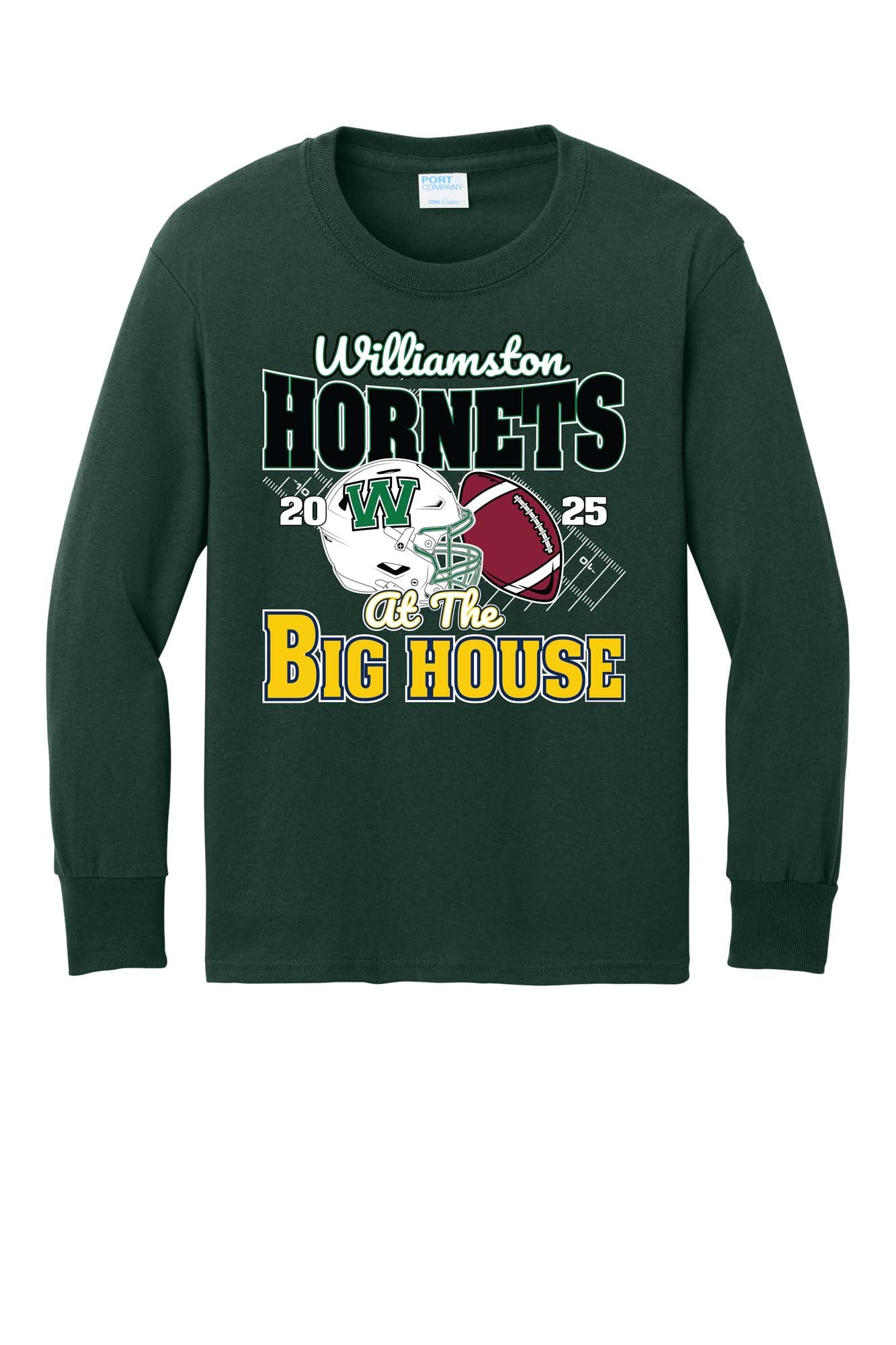Williamston Hornets - Football - At the Big House - Long Sleeve T-shirt