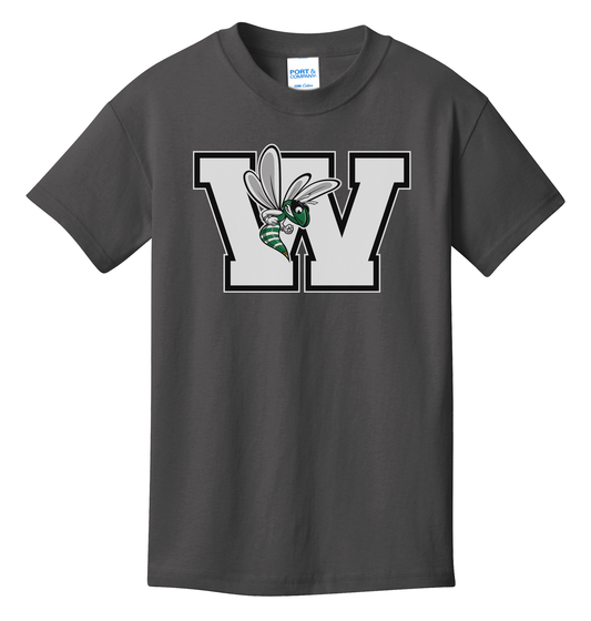 Williamston - White - W - Hornet Mascot - Port and Co - Heat Transferred - Adult T-Shirt