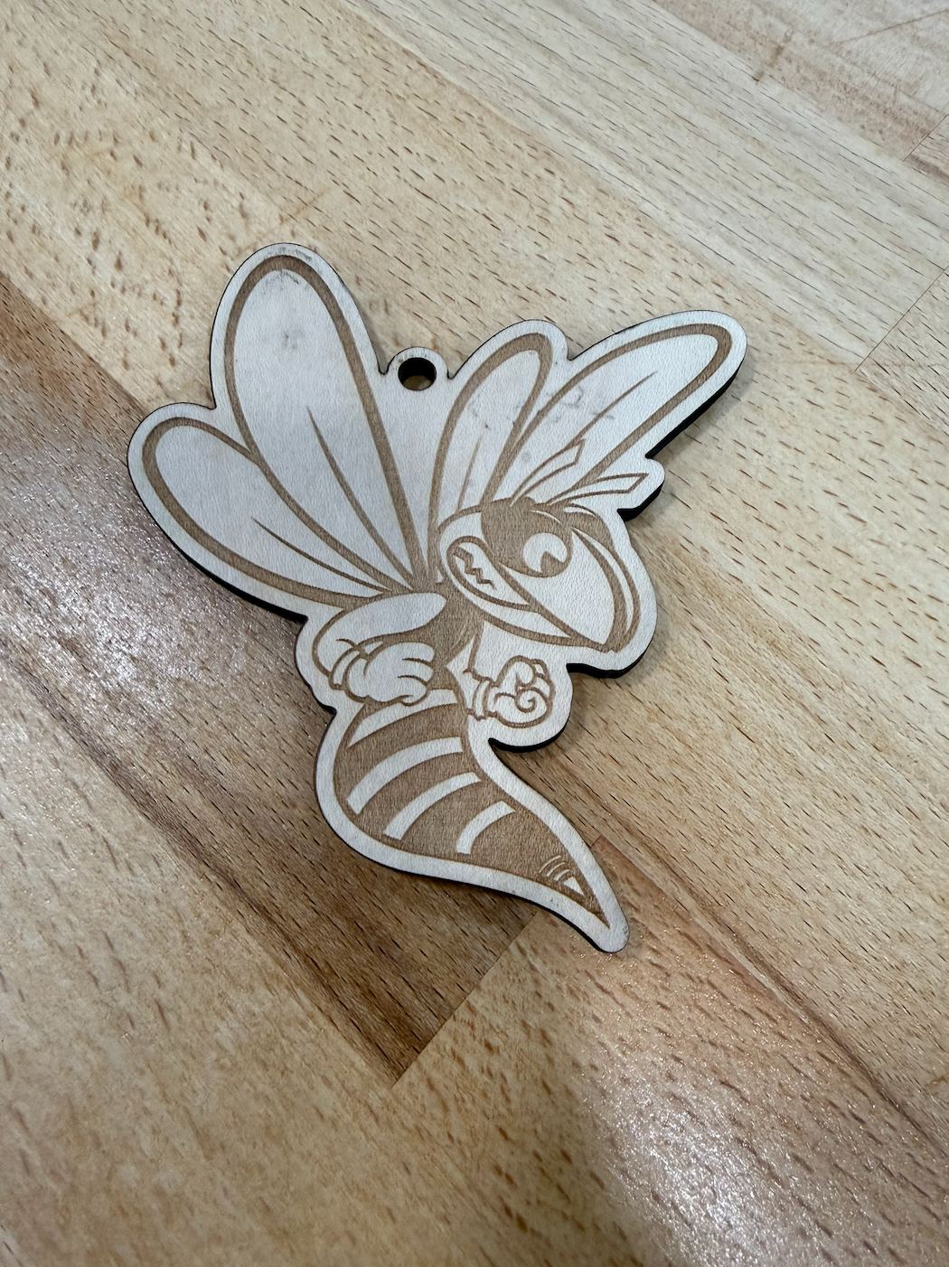 Custom Wooden Hornet Ornament