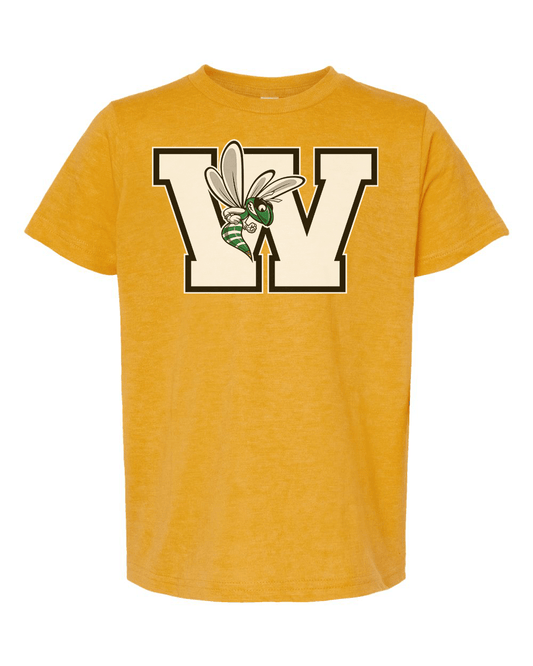 Williamston - White - W - Hornet Mascot- Tultex - Heat Transferred - Youth T-Shirt